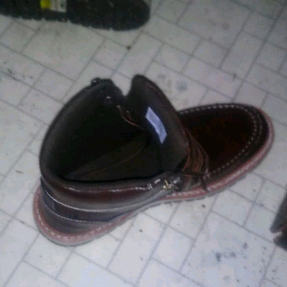 Men's brown leather dress boots